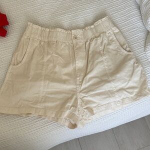 Madewell Cream Elastic Waist Shorts